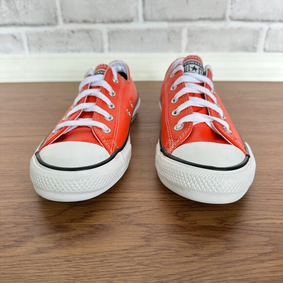 ⭐Converse ALL STAR CTAS OX Sz 11 Toddler Unisex Shoes Leather Orange Red A04425C - Picture 4 of 8